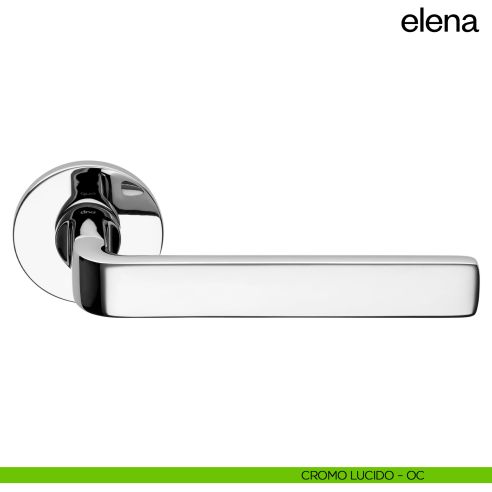 Maniglia per porta Elena dnd Handles con rosetta e bocchetta quadrata fine cromo lucido