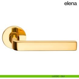 Maniglia per porta Elena dnd Handles con rosetta e bocchetta quadrata fine 2
