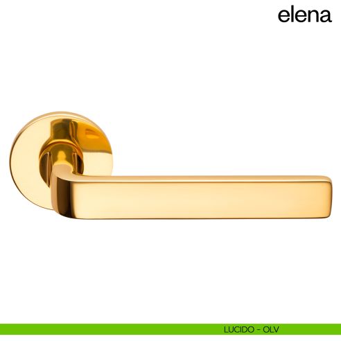Maniglia per porta Elena dnd Handles con rosetta e bocchetta quadrata fine lucido