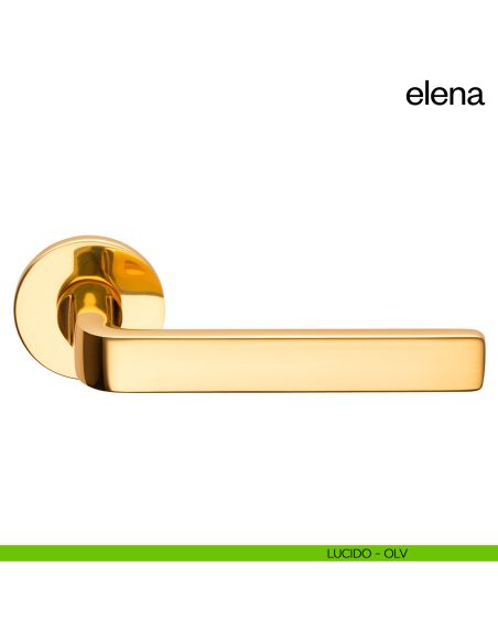 Maniglia per porta Elena dnd Handles con rosetta e bocchetta quadrata fine lucido