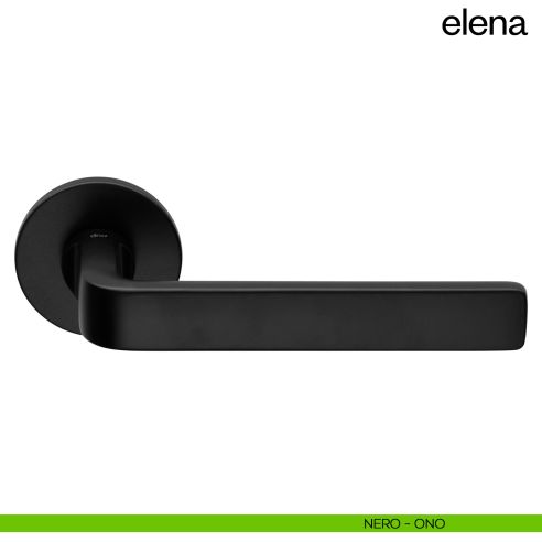Maniglia per porta Elena dnd Handles con rosetta e bocchetta quadrata fine nero