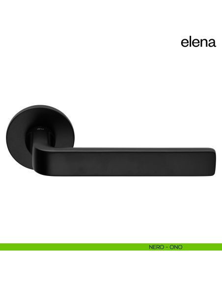Maniglia per porta Elena dnd Handles con rosetta e bocchetta quadrata fine nero