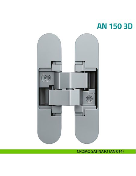Cerniera a scomparsa regolabile per porta Anselmi AN 150 3D - cromo satinato