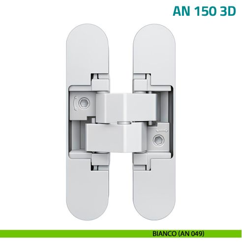 Cerniera a scomparsa regolabile per porta Anselmi AN 150 3D - bianco