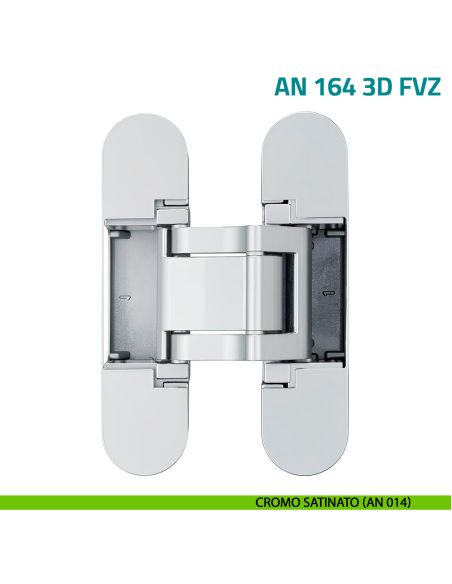 Cerniera a scomparsa per porta spessore 40 mm e rivestimento telaio fino a 14 mm Anselmi AN 164 3D FVZ 14/40