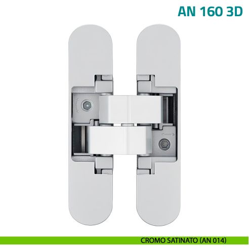 Cerniera a scomparsa regolabile per porta Anselmi AN 160 3D - cromo satinato