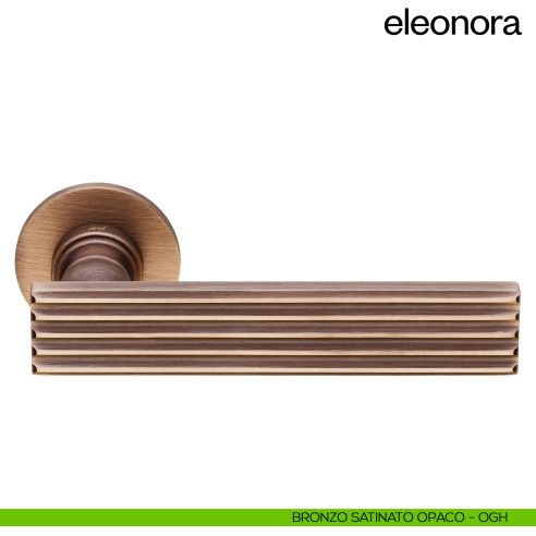 Maniglia per porta Eleonora dnd handles con rosetta tonda bronzo satinato opaco