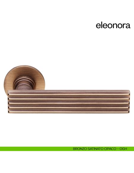 Maniglia per porta Eleonora dnd handles con rosetta tonda bronzo satinato opaco