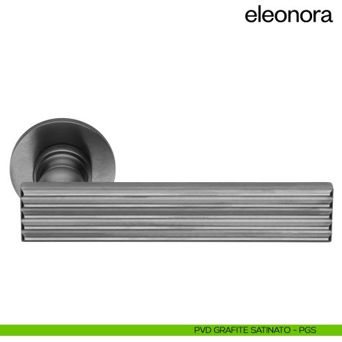Maniglia per porta Eleonora dnd handles con rosetta tonda pvd grafite satinato