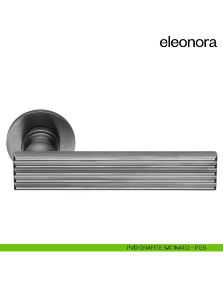 Maniglia per porta Eleonora dnd handles con rosetta tonda pvd grafite satinato