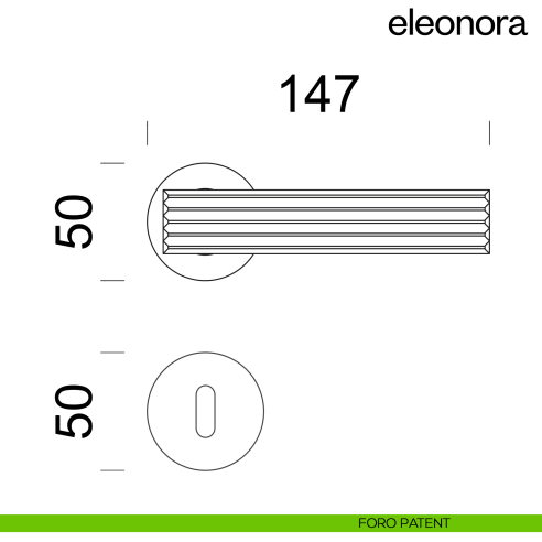 Maniglia per porta Eleonora dnd handles con rosetta tonda foro patent