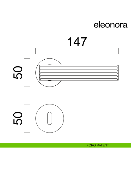 Maniglia per porta Eleonora dnd handles con rosetta tonda foro patent
