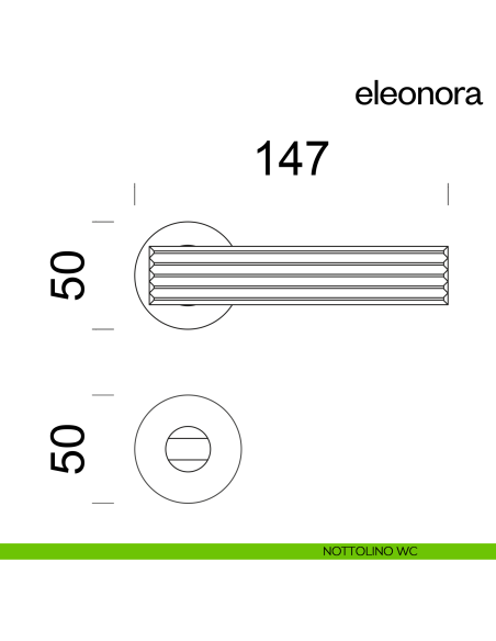 Maniglia per porta Eleonora dnd handles con rosetta tonda nottolino wc