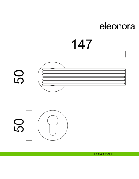 Maniglia per porta Eleonora dnd handles con rosetta tonda foro yale