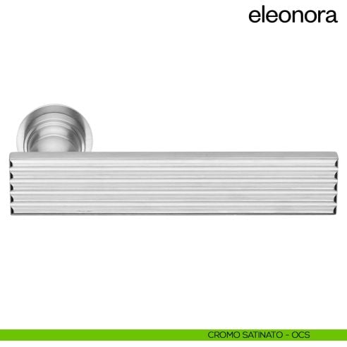 Maniglia per porta Eleonora dnd handles con rosetta minimale Unico cromo satinato