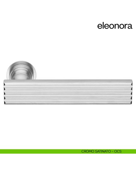 Maniglia per porta Eleonora dnd handles con rosetta minimale Unico cromo satinato