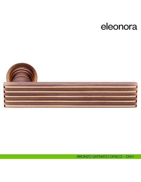 Maniglia per porta Eleonora dnd handles con rosetta minimale Unico bronzo satinato opaco
