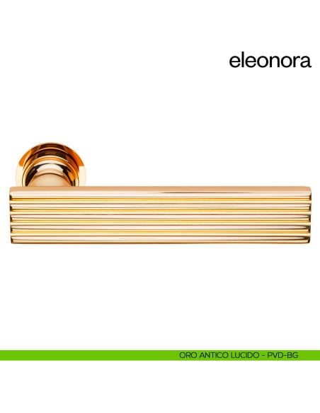 Maniglia per porta Eleonora dnd handles con rosetta minimale Unico pvd oro antico lucido