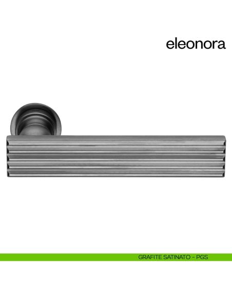 Maniglia per porta Eleonora dnd handles con rosetta minimale Unico pvd grafite satinato