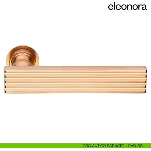 Maniglia per porta Eleonora dnd handles con rosetta minimale Unico pvd oro antico satinato