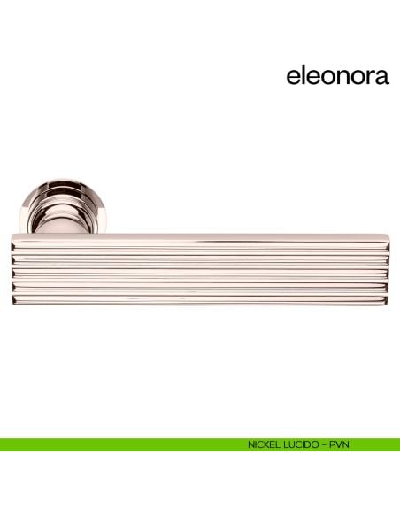 Maniglia per porta Eleonora dnd handles con rosetta minimale Unico nickel lucido
