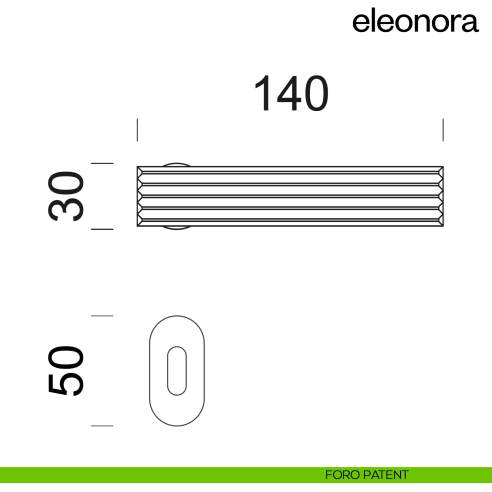Maniglia per porta Eleonora dnd handles con rosetta minimale Unico foro patent