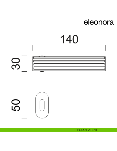 Maniglia per porta Eleonora dnd handles con rosetta minimale Unico foro patent