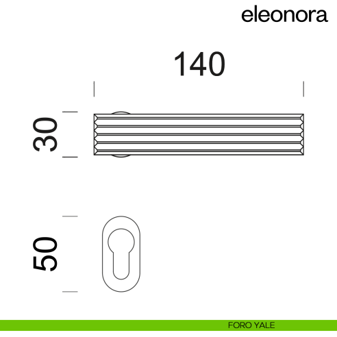 Maniglia per porta Eleonora dnd handles con rosetta minimale Unico foro yale