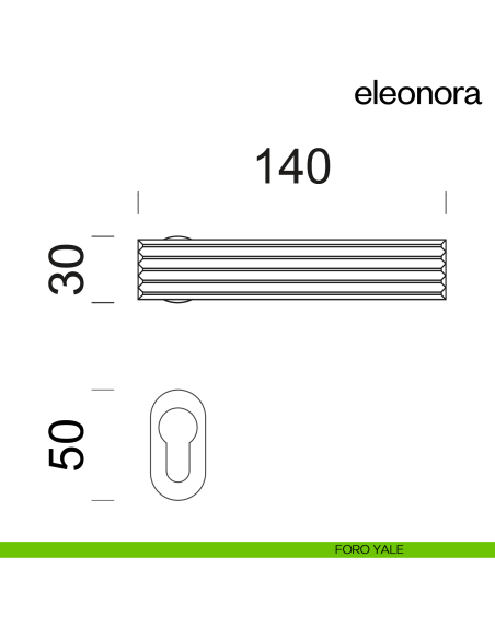 Maniglia per porta Eleonora dnd handles con rosetta minimale Unico foro yale