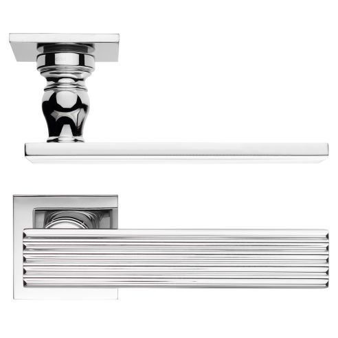 Maniglia per porta Eleonora 02 dnd handles con rosetta quadrata