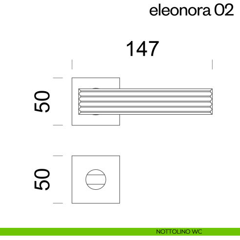 Maniglia per porta Eleonora 02 dnd handles con rosetta quadrata nottolino wc