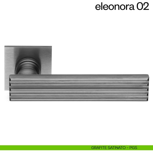 Maniglia per porta Eleonora 02 dnd handles con rosetta quadrata pvd grafite satinato