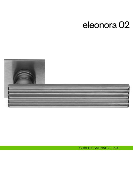 Maniglia per porta Eleonora 02 dnd handles con rosetta quadrata pvd grafite satinato