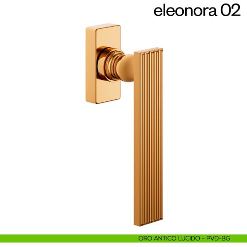 Maniglia per finestra martellina DK Eleonora 02 dnd Handles oro antico lucido