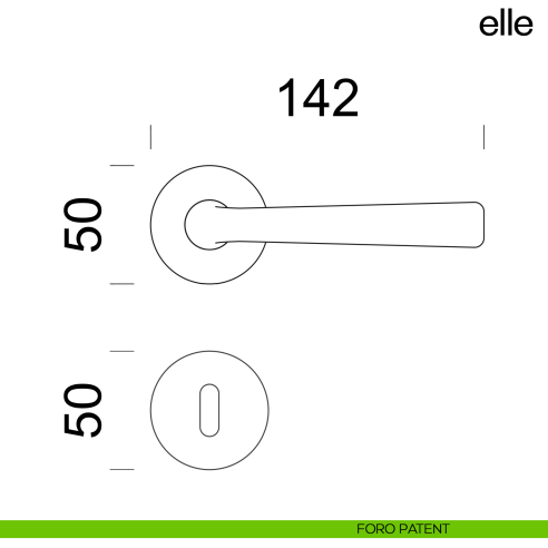 Maniglia per porta Elle dnd Handles foro patent