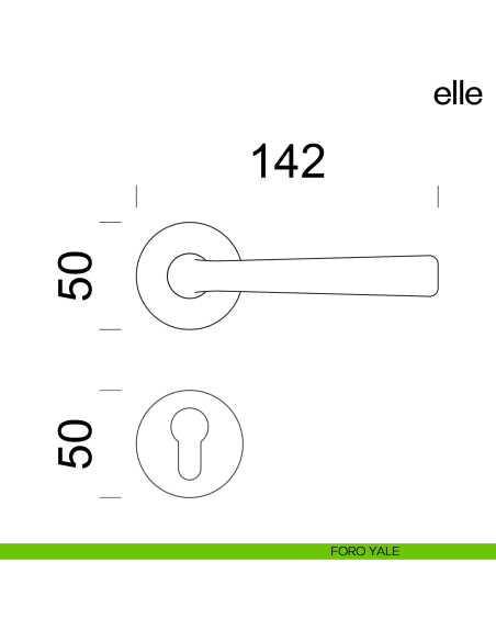 Maniglia per porta Elle dnd Handles foro yale