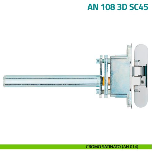 Cerniera a scomparsa con sistema di chiusura ammortizzata per porta Anselmi AN 108 3D SC45