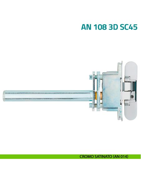 Cerniera a scomparsa con sistema di chiusura ammortizzata per porta Anselmi AN 108 3D SC45