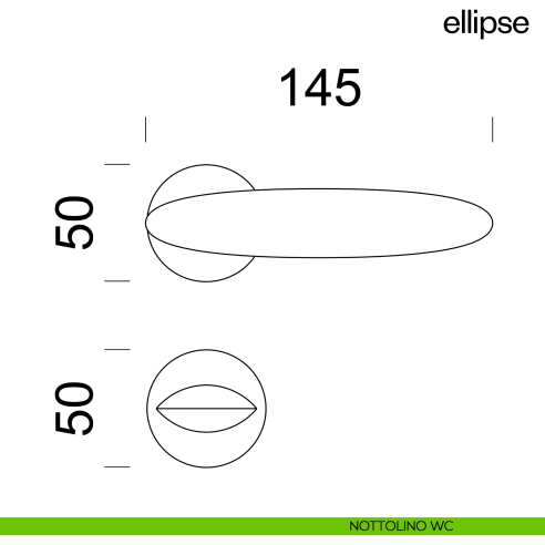 Maniglia per porta Ellipse dnd Handles nottolino wc