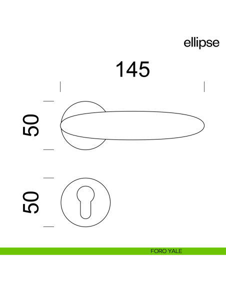 Maniglia per porta Ellipse dnd Handles foro yale