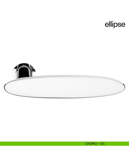 Maniglia per porta Ellipse dnd Handles con rosetta minimale Unico cromo lucido