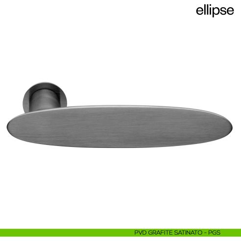 Maniglia per porta Ellipse dnd Handles con rosetta minimale Unico grafite satinato
