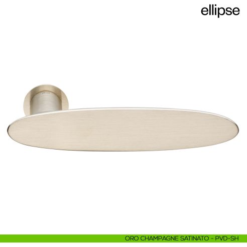 Maniglia per porta Ellipse dnd Handles con rosetta minimale Unico oro champagne satinato