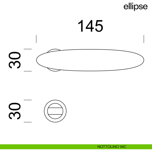 Maniglia per porta Ellipse dnd Handles con rosetta minimale Unico nottolino wc