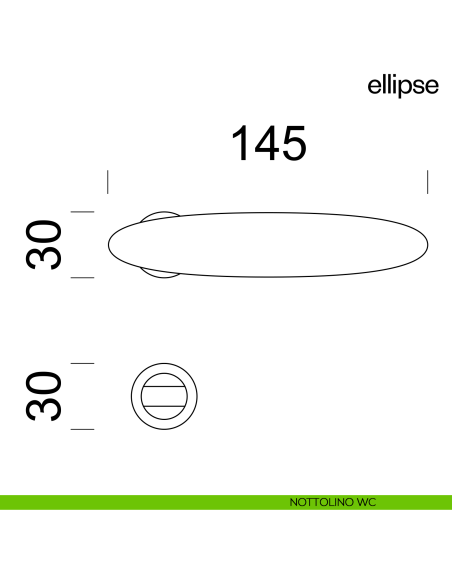 Maniglia per porta Ellipse dnd Handles con rosetta minimale Unico nottolino wc