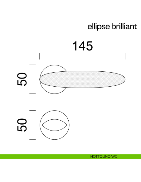 Maniglia per porta Ellipse Brilliant dnd Handles nottolino wc