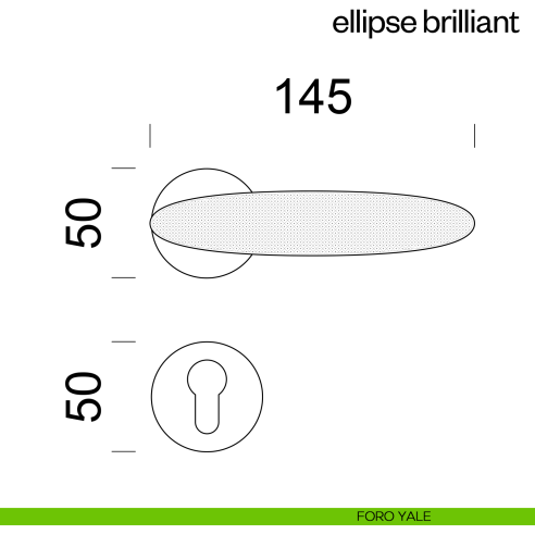 Maniglia per porta Ellipse Brilliant dnd Handles foro yale