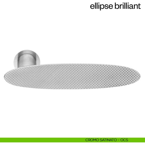 Maniglia per porta Ellipse Brilliant dnd Handles con rosetta minimale Unico cromo satinato