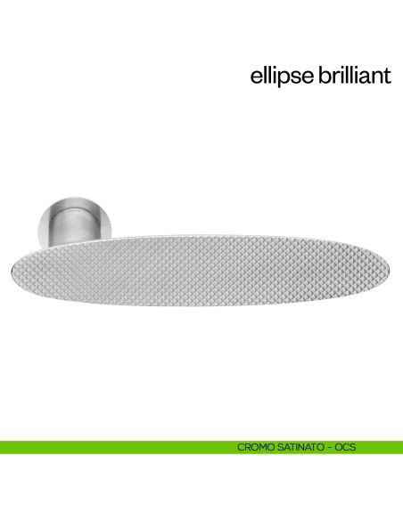 Maniglia per porta Ellipse Brilliant dnd Handles con rosetta minimale Unico cromo satinato