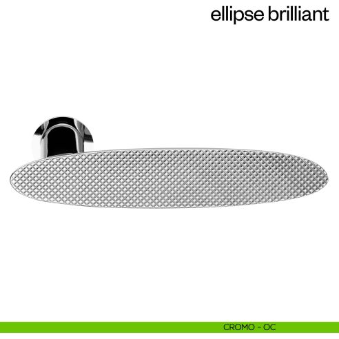Maniglia per porta Ellipse Brilliant dnd Handles con rosetta minimale Unico cromo